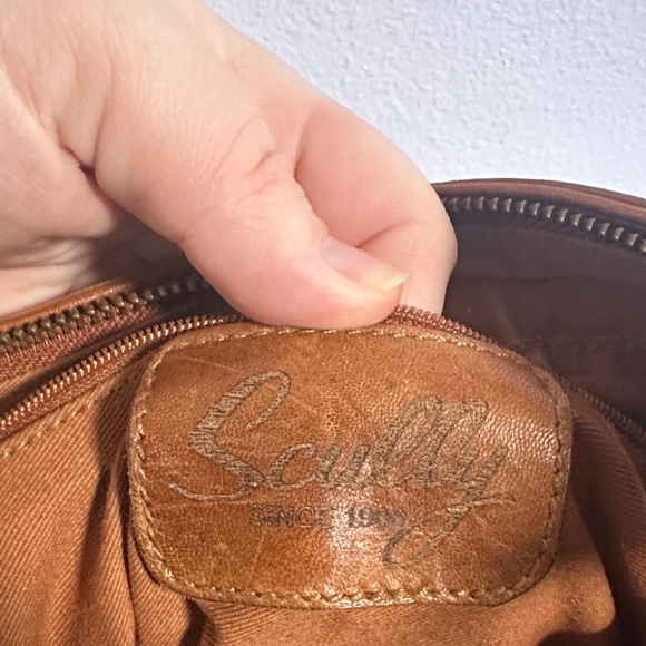 Scully Tan Leather Crossbody Bag with Diamond Accents - Picture 6 of 16